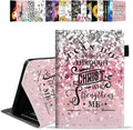 Case for Amazon Kindle Fire 7 Tablet (7 Display 9th/7th Generation 2019/2017 Release) - PU Leather Folio Case with Smart Auto Wake/Sleep Pink Background Quote Bible Verse Phil 4:13