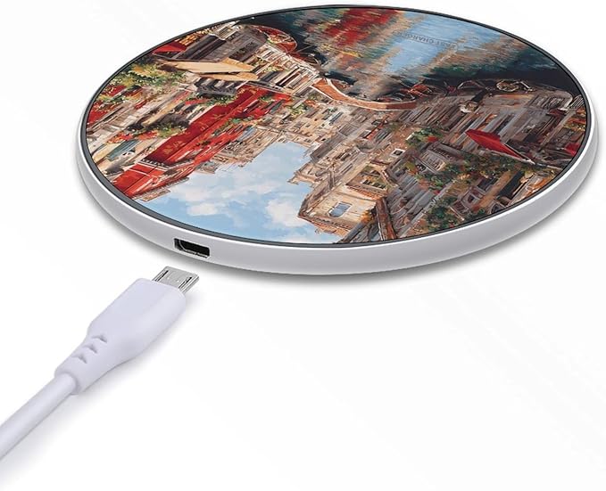 Venice Water City Fast Portable Charger 10W Funny Graphic Phone Charging Pad with USB Cable
