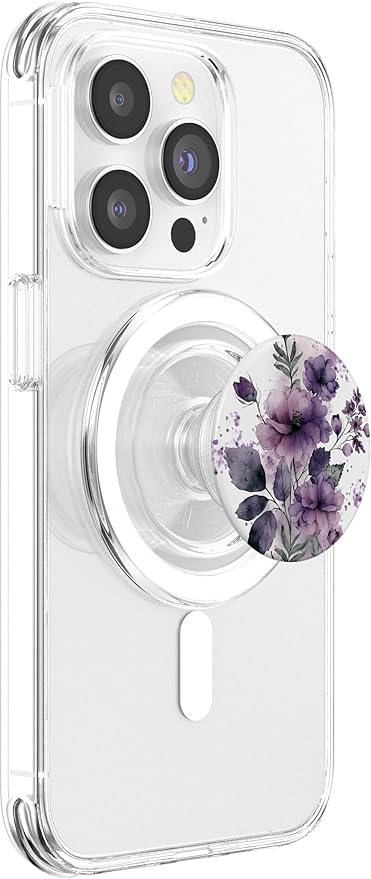 Purple Lavender Blossom Leaves Flower Floral Girly PopSockets PopGrip for MagSafe