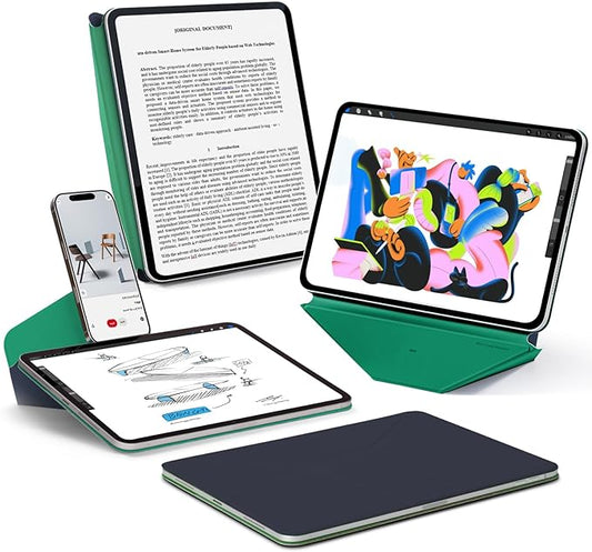 MOFT Dynamic Folio Case for iPad Pro 11 (4th 2022 | 3rd 2021 | 2nd 2020) Slim Magnetic Stand Case with 20+ Viewing Angles Auto Wake/SleepNavy Blue x Oz Green