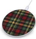 Tartan Plaid Red Green Fast Portable Charger 10W Funny Graphic Phone Charging Pad with USB Cable