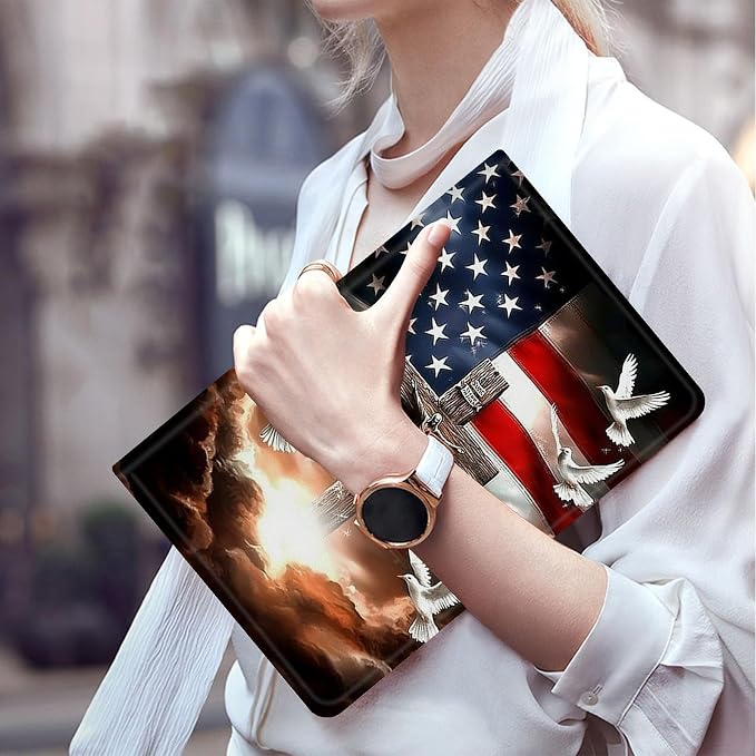 American Flag with Cross Dove