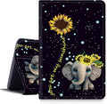 DIGTIALLL Case for iPad Air 5th/4th Generation (2022/2020 Release) 10.9/iPad Pro 11 2022/2021/2020 Release PU Leather Smart Premium Stand Protective Cover with Auto Sleep/WakeElephant Sunflower