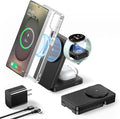 Magnetic Foldable Wireless Charger for Samsung 3 in 1 Mag-Safe Fast Charging Station for Galaxy S26 S25 S24 Ultra Plus/Z Fold/Z Flip 7 6 5 Charger Stand for Galaxy Watch Ultra 8 7 6 Classic &amp Bu