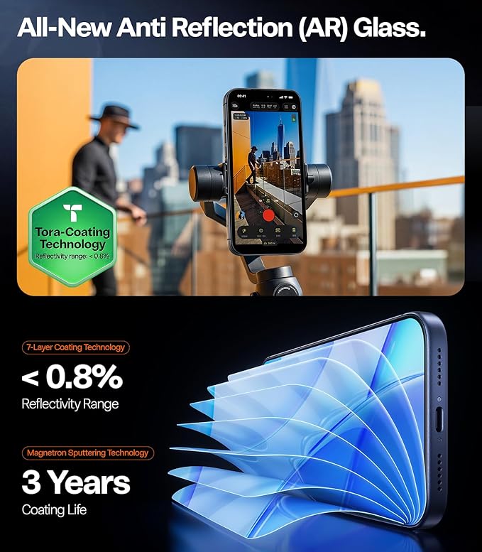 TORRAS OrigArmor Lite for iPhone 17 Pro Max Screen Protector [100% Anti Reflection ＆ Anti Glare] Military-Grade Shatterproof 9H+ Tempered Glass Anti-Scratch Screen Protector 17 ProMax 6.9 1-Pack