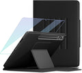 Case for Samsung Galaxy Tab S10 Lite/ S10 FE 2025/ S9 FE 10.9 inch/ S9 11 inch with Screen Protector Adjustable Angles Stand Back Cover Shockproof Premium PU Leather Case (Black)