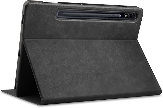 12.4 Inch Case for Samsung Galaxy Tab S8 Plus/S8+ 2022/S7 FE 2021/Tab S7 Plus/S7+ 2020 (SM-X800/T730/T970) with S Pen Holder &amp [Auto Wake/Sleep] Premium PU Leather Folding Stand Cover Black