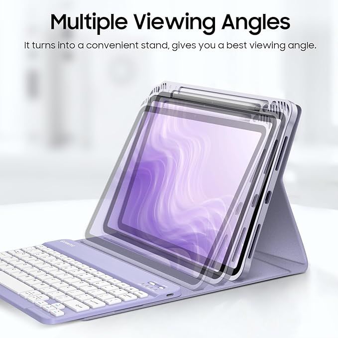 Fintie Keyboard Case for iPad Air 11-inch M4/M3/M2 (2026/2025/2024) iPad Air 5th/4th Generation (2022/2020) 10.9 Inch - Soft TPU Cover w/Magnetically Detachable Bluetooth Keyboard Fantasy Ombre