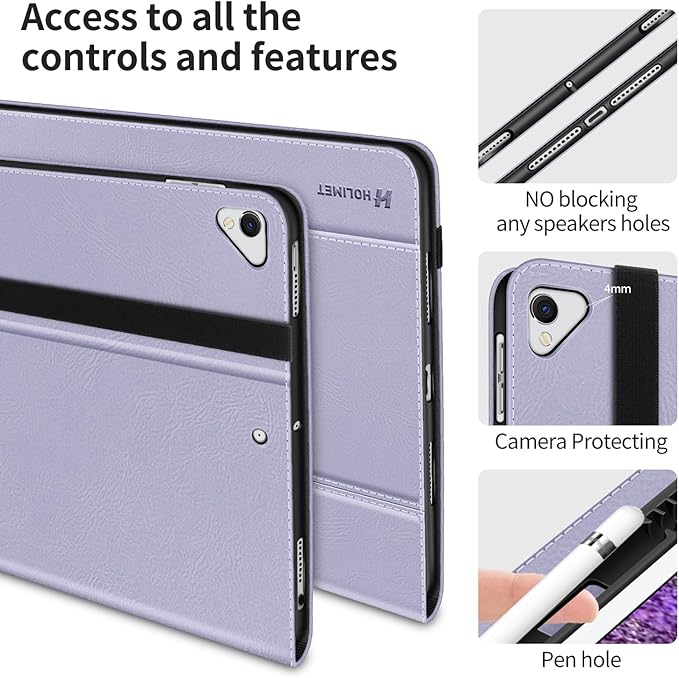 H HOLIMET Case for iPad Air 3rd Generation/iPad Pro 10.5 inch with Pencil Holder Soft TPU Stand Smart Cover Auto Wake/Sleep Stand for 10.5 iPad Air 3 2019 / iPad Pro 2017 (Purple)