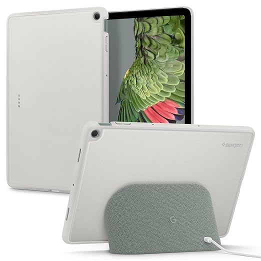 Spigen for Google Pixel Tablet Case (2023) Thin Fit Pro Full-Back Slim Fabric Case Drop-Shockproof Cover Compatible with Charging Speaker Dock Gray