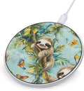 Sloth On A Tree Tropical Butterfly Phone Charger Magnetic Charging Pad Anti-Slip with USB Cable
