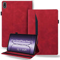 Shockproof Case for OnePlus Pad 3 / OnePlus Pad 2 Pro 13.2 inch Released 2025 - Retro PU Leather + TPU Hybrid Protective Cover with Anti-Slip Grip Strap &amp Card Slots -Red