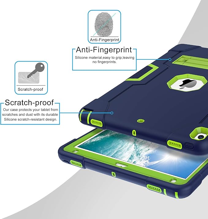 BENTOBEN for iPad Air 3 2019 Case iPad Pro 10.5 2017 Case 3 Layers Heavy Duty Rugged Shockproof Kickstand Sturdy Protective Tablet Cases for iPad Air 3rd Gen/iPad Pro 10.5 2017 Dark Blue/Green