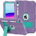 Case for iPad (A16) 11th Generation 11 Inch 2025 / iPad 10th Generation 10.9 Inch 2022 Rugged Heavy Duty Protective Cover [Built-in Pencil Holder ] for iPad 11/10 Gen (Purple)