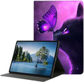 Case for iPad Air 3 10.5 2019/iPad Pro 10.5 2017Slim PU Leather Cover Adjustable Stand Auto Wake/SleepBlack Cat and Butterfly