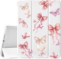 JOYLAND Butterfly Case for iPad 10th Generation Case 10.9 inch/iPad (A16) 11th Generation 11 Inch 2025 with Pencil Holder-Trifold Stand Protective Cover with Soft TPU BackWhite