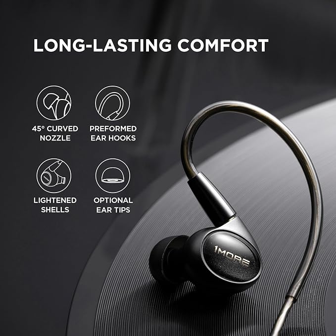1MORE Penta Driver in-Ear Monitor Earphones Hi-Res Certified Hybrid Multi-Driver HiFi Wired IEM Headphones Detachable MMCX Connector MEMS Mic and 3-in-1 Control for Smartphones/PC/Tablet