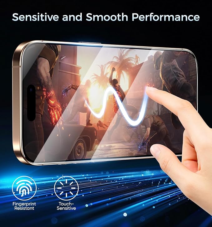MAGIC JOHN 3rd Gen Upgraded for iPhone 16ProMax Privacy Screen Protector 6.9 Inch25°Anti-Spy ScreenShockproof Tempered GlassAuto Dust-RemovalBubble FreeEasy Installation2 Pack