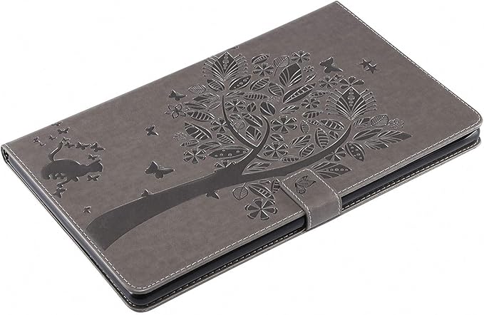 Folio Case for All-New Fire HD 10 2019/2017/2015 Techcircle Slim Light Magnetic Flip Wallet Protective Cover with Card Slots &amp Money Pocket for Amazon Fire HD 10.1 9th/7th/5th Generation Gray
