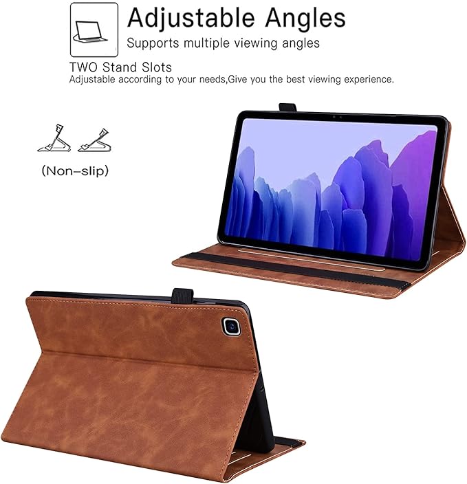 Flip Case for Samsung Galaxy Tab S10 FE+ Plus 2025 13.1 inch PU Leather Stand Soft Back Smart Auto Wake/Sleep CoverAdjustable Stand Shell w/Card Slots/Pen Holder/Front Pocket - Brown