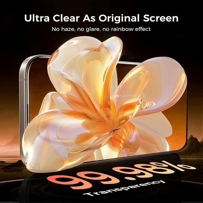 NeverBreak 9H+ Hardness for iPhone 15 Pro Screen Protector 12FT Military Grade Protection (Scratch Shatter Drop Resistance) 15 Pro Tempered Glass Full Edge Coverage 6.1 2 Pack with De-Bubble Card