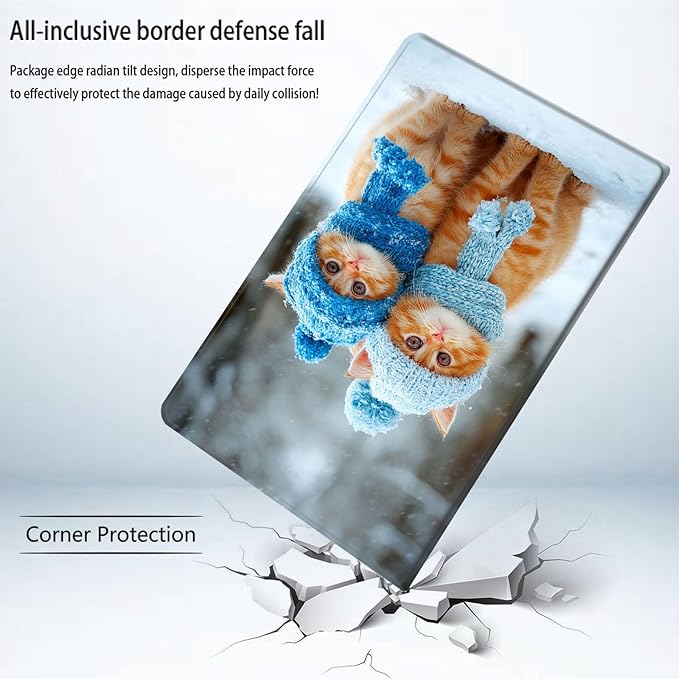 Bxgolkgd Tablet Case for 6 Kindle 11th Generation (2024/2022 Release)Shockproof Stand Cover with Heat DissipationAuto Wake/Sleep FunctionWinter Cute Cat