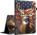 Case for All-New Amazon Kindle Fire HD 10 Tablet (13th/11th Generation 2023/2021 Release) and Fire HD 10 PlusSlim Fit Foldable Standing Cover Case with Auto Sleep/WakeAmerican Flag Deer