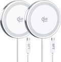 25W Wireless Charger for MagSafe Qi2.2 Magnetic Fast Charging Pad for iPhone 17/16/15/14/13/12 Series &amp AirPods Strong Magnet Portable Wireless Charger for Travel Home Office (White 2Pack(6FT)