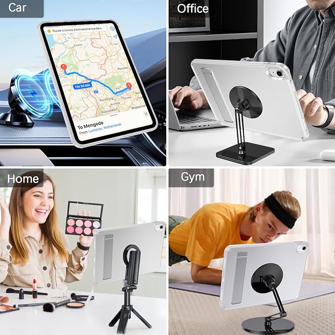 Telaso Magnetic Case for iPad (A16) 11th Generation 11 Inch 2025/ iPad 10th Generation 10.9 Inch 2022 with Invisible Portrait/Landscape Stand Hard Translucent Matte Back Cover Frosted Clear