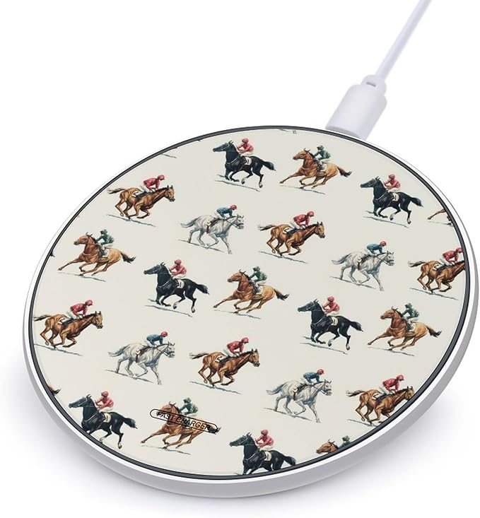 Horse Racing Jockeys Phone Charger Magnetic Charging Pad Anti-Slip with USB Cable
