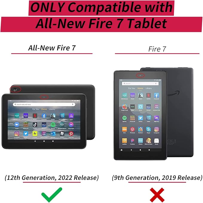 Case for All-New Fire 7 Tablet Case 7 12th Generation 2022 Release Lightweight Smart Cover PU Leather Adjustable Stand Protective Cover with Auto Wake/Sleep - Floral Flower