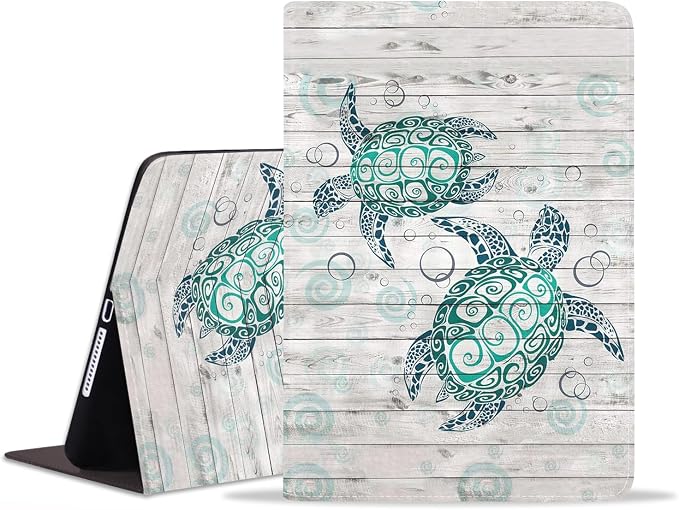 Sea Turtle on Rustic Wooden Board