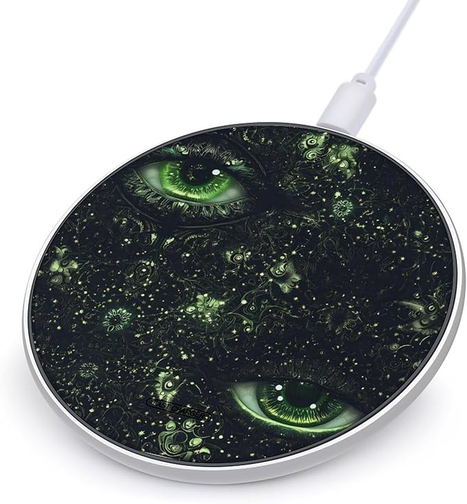Green Eye Mandala Phone Charger Magnetic Charging Pad Anti-Slip with USB Cable