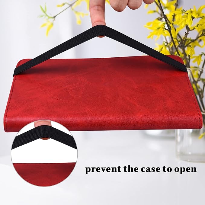 Case for Amazon Kindle Fire Max 11 Case (13th Generation 2023 Release) 11PU Leather Folio Stand Stylish Solid Color Stripe Stand Cover for Fire 11 Tablet - Red