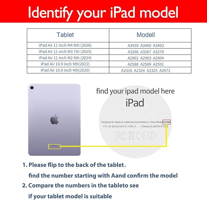 for Ipad Case Air 8th/7th/6th Gen 11in M4/M3/M2 2026/2025/2024 and Ipad Air 5th/4th Gen 10.9in 2022/2020 Genuine Leather Cover Protective ShellBuilt-in Pencil Holder and Auto Wake/Sleep.Blue