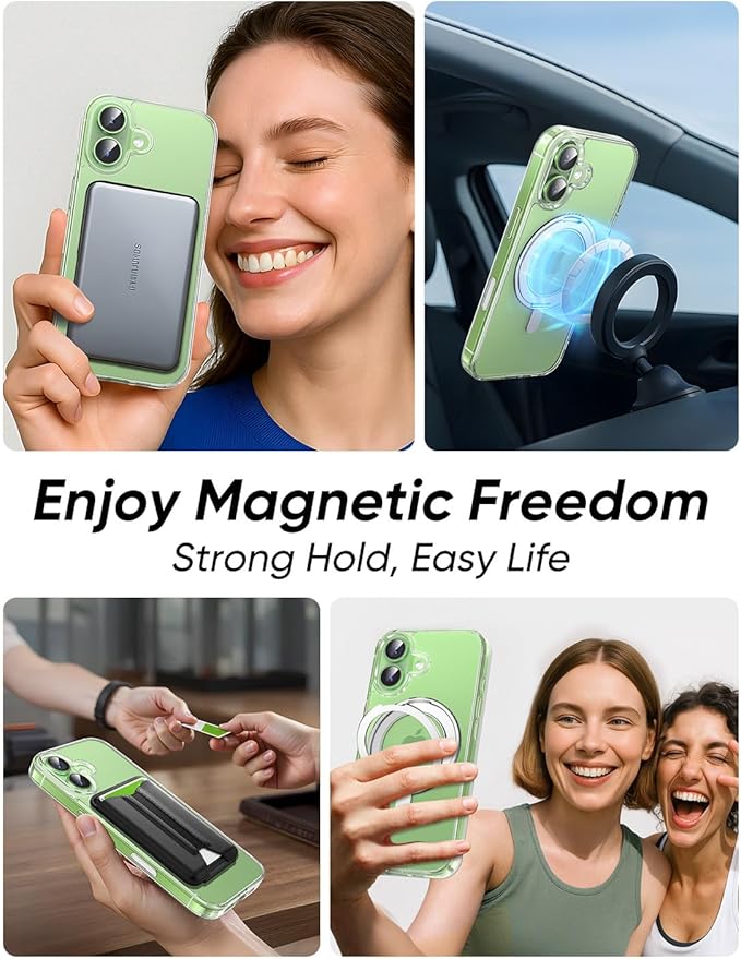 MAGIC JOHN for iPhone 17 Case [Camera Control Button] [Compatible with MagSafe] Scratch-Resistant Cover Military-Grade Shockproof Magnetic Phone Case for iPhone 17 Clear