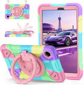 DreamerX for Samsung Galaxy Tab A11 / Tab A9 8.7-Inch 2025/2023 Kids Case with Strap Shockproof Girls Girly Cute Cover w/ 360 Rotating Handle Stand for Galaxy Tab A11+ Tablet 11-inch Purple/Colorful