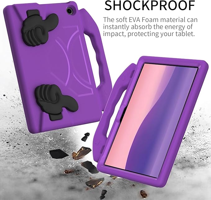 for Amazon Fire Max 11 Kids Tablet Case EVA Material Light Weight Shockproof Rugged Heavy Duty Thumb Kickstand Kids Case for Amazon Fire Max 11 (2023) (Violet)