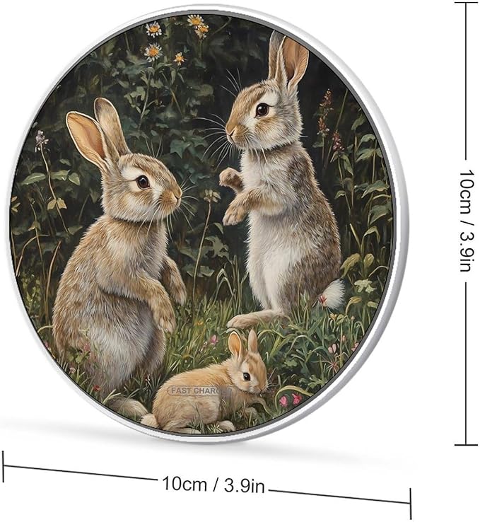 Rabbits Forests Bunnys Phone Charger Magnetic Charging Pad Anti-Slip with USB Cable