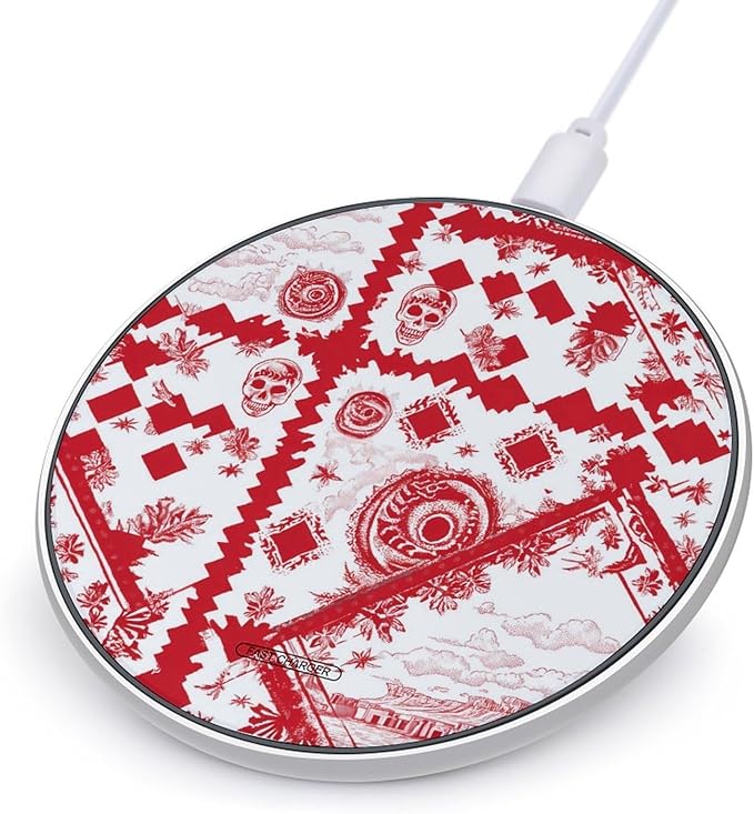 Bandana Skull Fast Portable Charger 10W Funny Graphic Phone Charging Pad with USB Cable