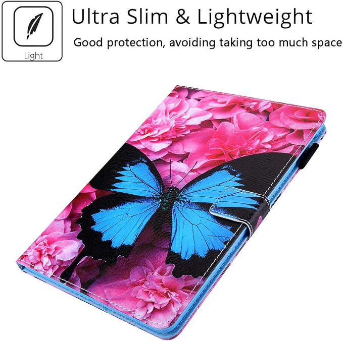 06# Blue Butterfly Red Flower