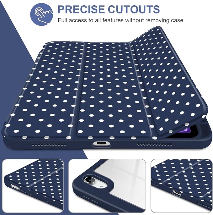 Navy Blue white dot