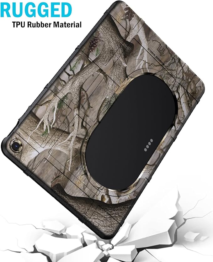 Case and Travel Cover for Google Pixel Tablet (2023) Nakedcellphone Special Ops Rugged Shield and Hard Shell View Stand Companion - Bushwolf Camo