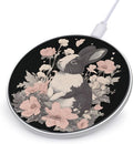 Rabbits and Hibiscus Flowers Phone Charger Magnetic Charging Pad Anti-Slip with USB Cable