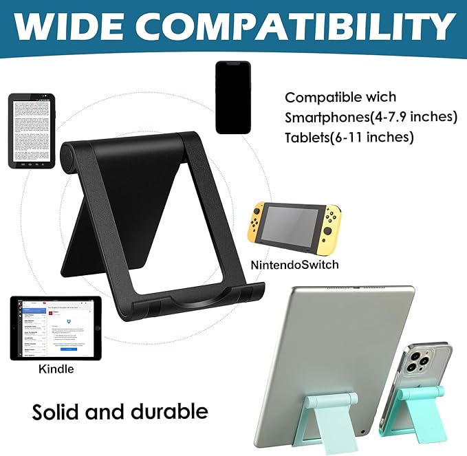 Fabbay 40 Pcs Foldable Cell Phone Stand Desk Multi Angle Tablet Stand Universal Cellphone Holder Portable Smartphone Dock Compatible with Most Mobile Phone and Tablet for Travel(Multicolor)