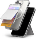 Ringke Magnetic Stand Slot Card Holder [Phone Wallet + Stand] ID &amp Credit Card Holder for Phone Case Magnetic Card Wallet Compatible with Magsafe iPhone 13 12 Pro Max Mini - Clear &amp Light