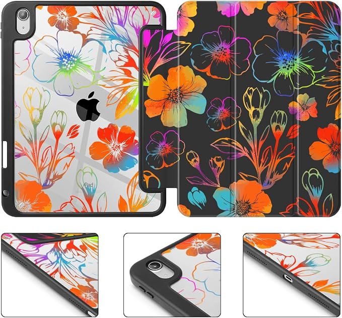 Colored flowers black