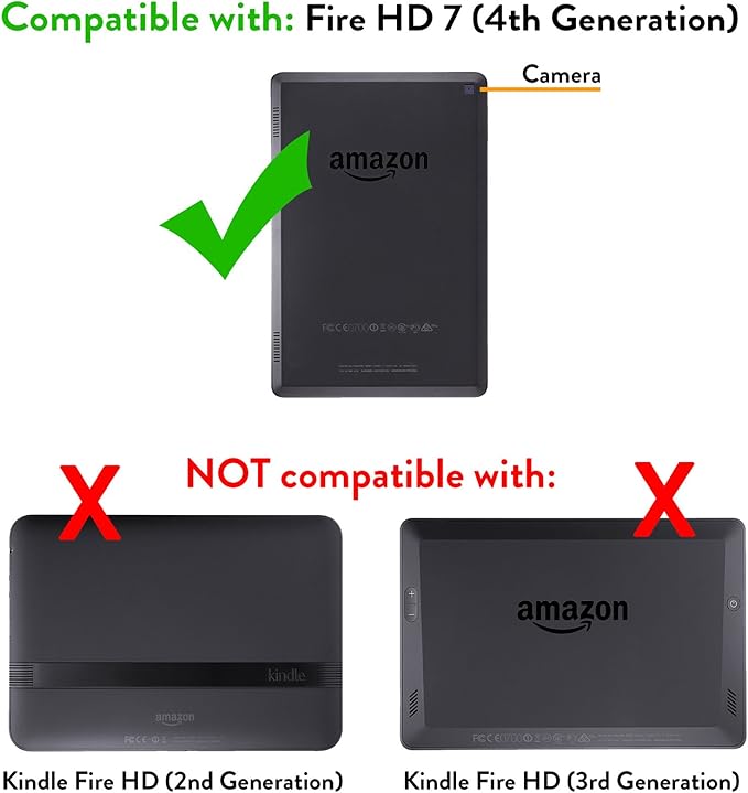 Standing Leather Case for Fire HD 7 (4th Generation) Black