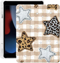 Cute Star Grid Checkered for iPad Air 11 Inch Case 7th/6th Generation (M3/M2) 2025/2024 with Pencil Holder Auto Sleep/Wake Leather Soft TPU Back Cover