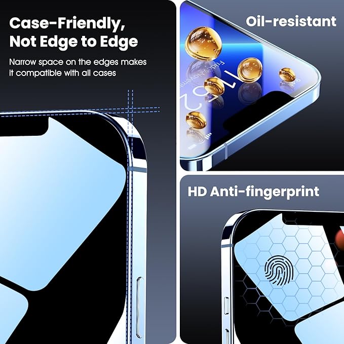 Deara ArmorPro 9H+ Tempered Glass Privacy Screen Protector for iPhone 12 Pro Max [6.7 Inch] Anti Spy Case Friendly (Longest Durable) 2 Pack